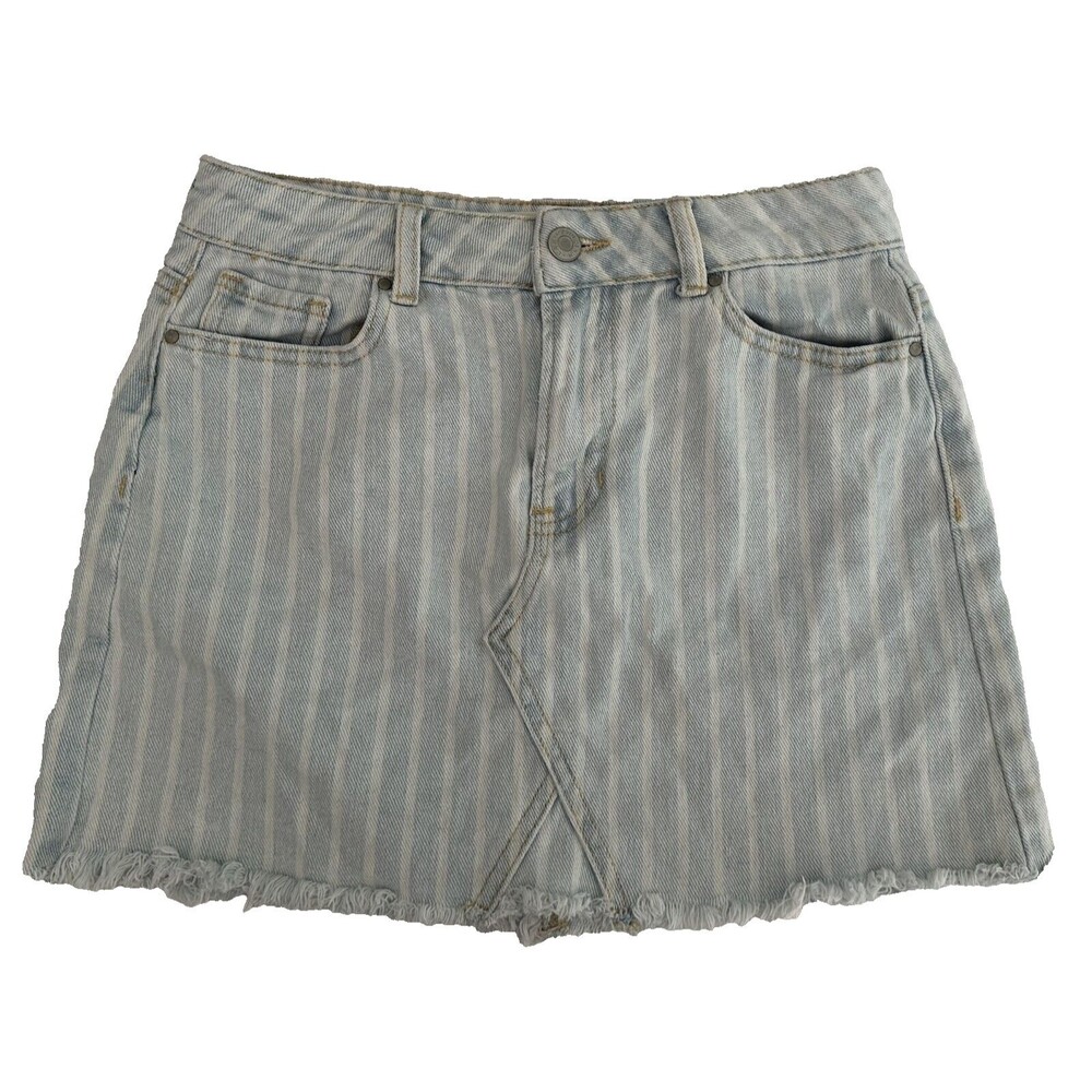Pacsun Blue Pinstriped Denim Skirt Women's Size 24 (XS)